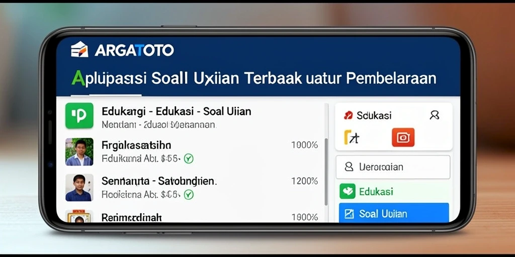 Tampilan antarmuka aplikasi Soal Ujian ARGATOTO yang informatif.