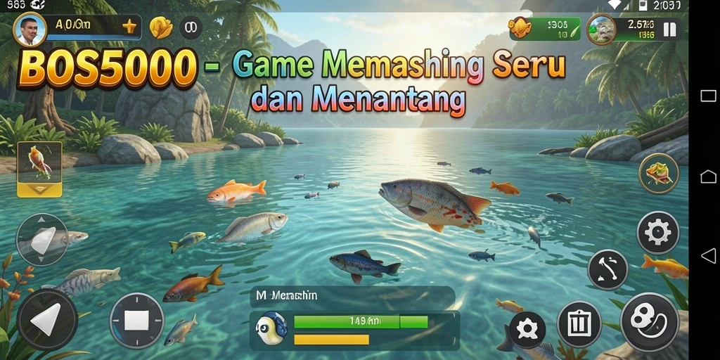 Antarmuka pengguna BOS5000 yang menarik dengan tampilan memancing yang menawan.